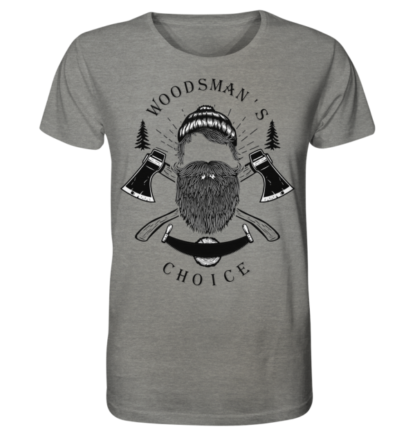 Woodsman's Choice Logo Shirt für Männer - Organic Shirt versch. Farben (meliert) – Bild 2