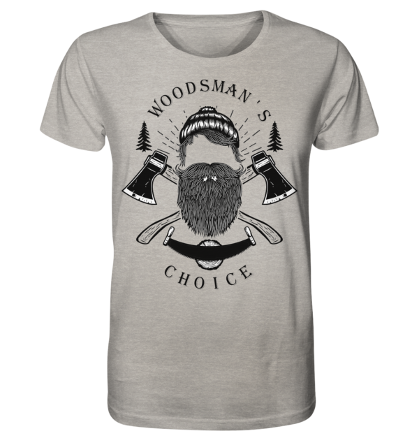 Woodsman's Choice Logo Shirt für Männer - Organic Shirt versch. Farben (meliert) – Bild 3
