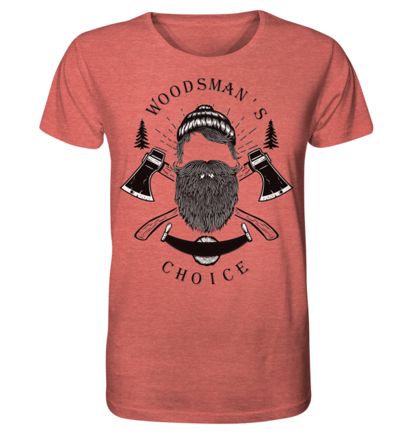 Woodsman's Choice Logo Shirt für Männer - Organic Shirt versch. Farben (meliert)