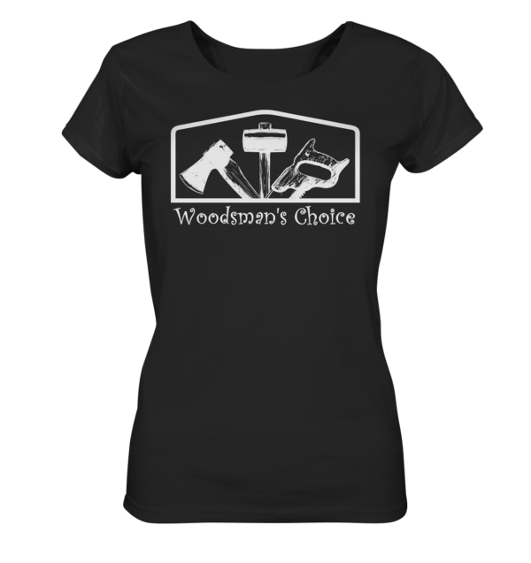 Woodsman's Choice 'Axt Hammer Säge' (helles Design) für Frauen - Ladies Organic Shirt – Bild 2