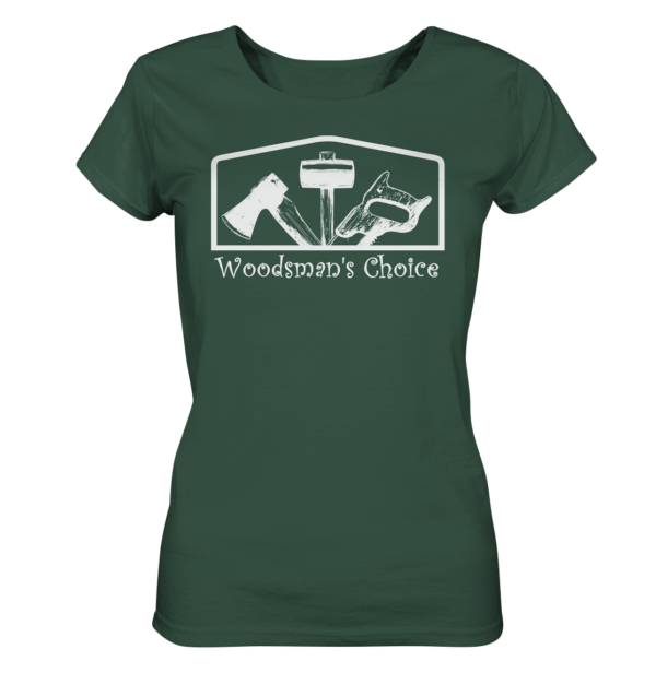 Woodsman's Choice 'Axt Hammer Säge' (helles Design) für Frauen - Ladies Organic Shirt – Bild 3