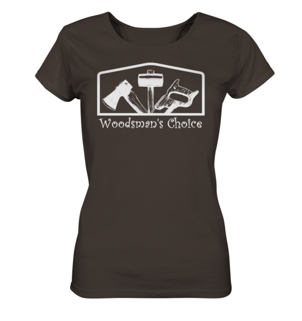 Woodsman's Choice 'Axt Hammer Säge' (helles Design) für Frauen - Ladies Organic Shirt – Bild 5