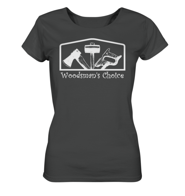 Woodsman's Choice 'Axt Hammer Säge' (helles Design) für Frauen - Ladies Organic Shirt – Bild 9