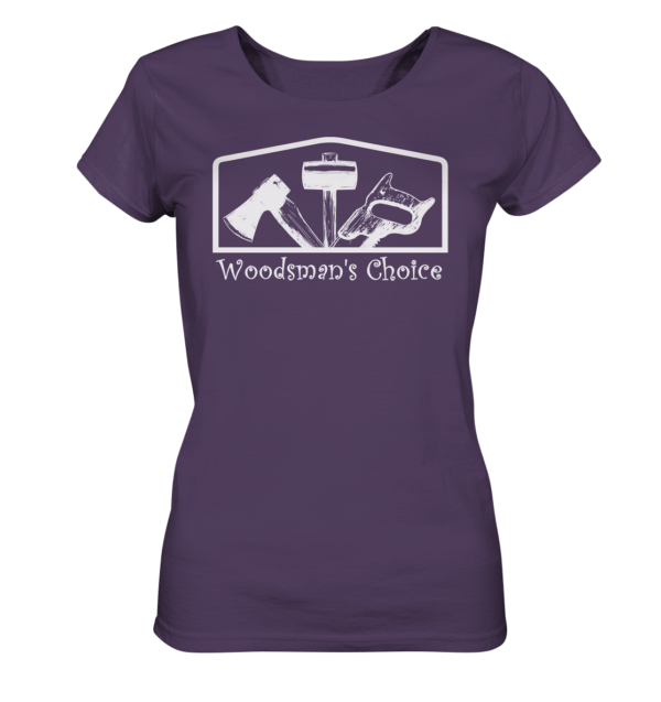 Woodsman's Choice 'Axt Hammer Säge' (helles Design) für Frauen - Ladies Organic Shirt