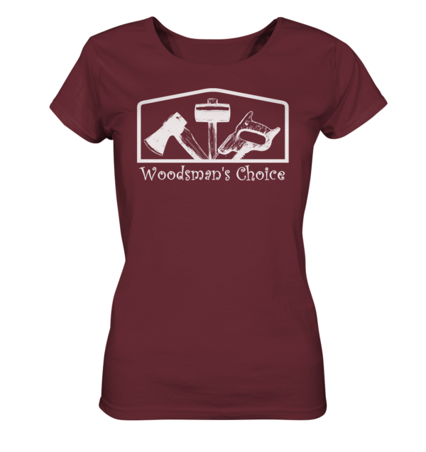 Woodsman's Choice 'Axt Hammer Säge' (helles Design) für Frauen - Ladies Organic Shirt – Bild 4