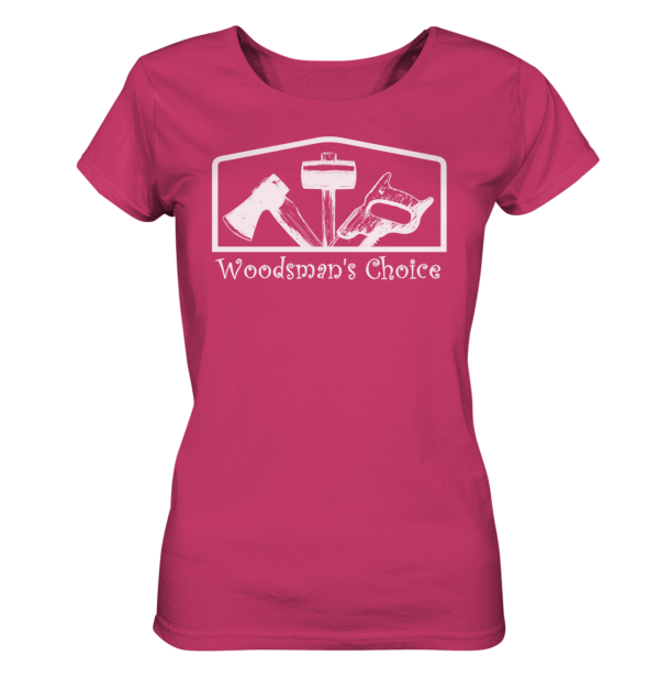Woodsman's Choice 'Axt Hammer Säge' (helles Design) für Frauen - Ladies Organic Shirt – Bild 8