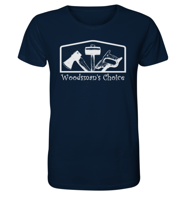 Woodsman's Choice 'Axt Hammer Säge' (helles Design) für Männer - Organic Shirt – Bild 6