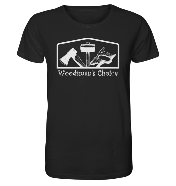 Woodsman's Choice 'Axt Hammer Säge' (helles Design) für Männer - Organic Shirt – Bild 2