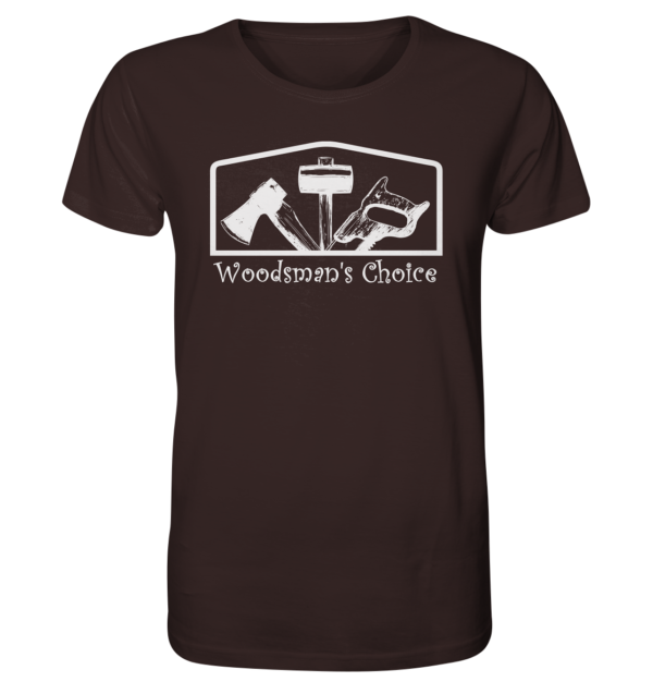 Woodsman's Choice 'Axt Hammer Säge' (helles Design) für Männer - Organic Shirt – Bild 5