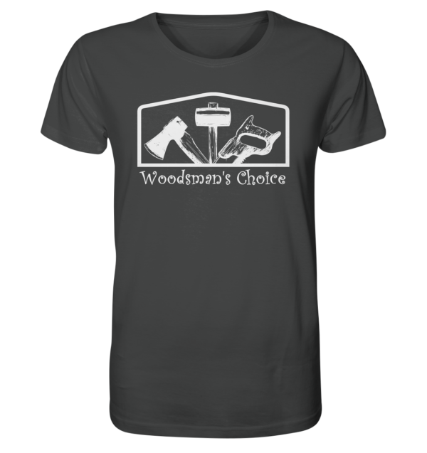 Woodsman's Choice 'Axt Hammer Säge' (helles Design) für Männer - Organic Shirt – Bild 8