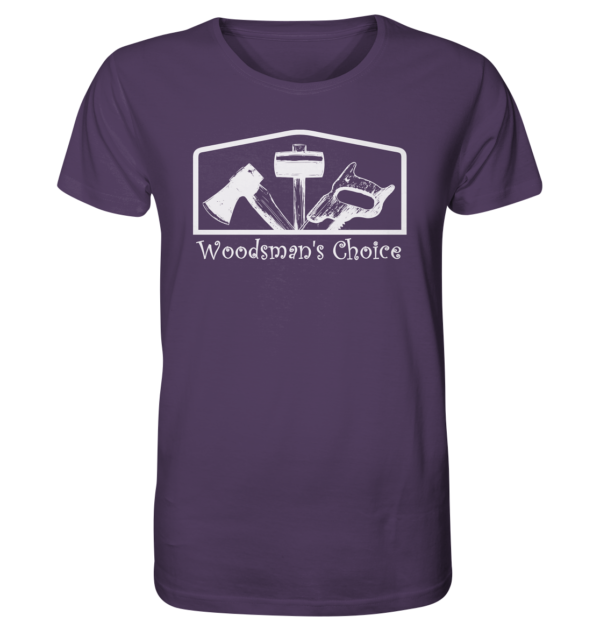 Woodsman's Choice 'Axt Hammer Säge' (helles Design) für Männer - Organic Shirt – Bild 7
