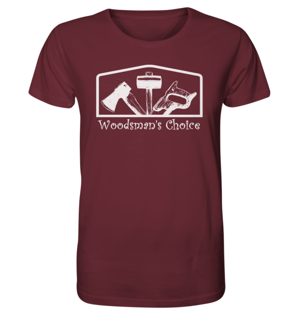 Woodsman's Choice 'Axt Hammer Säge' (helles Design) für Männer - Organic Shirt – Bild 4