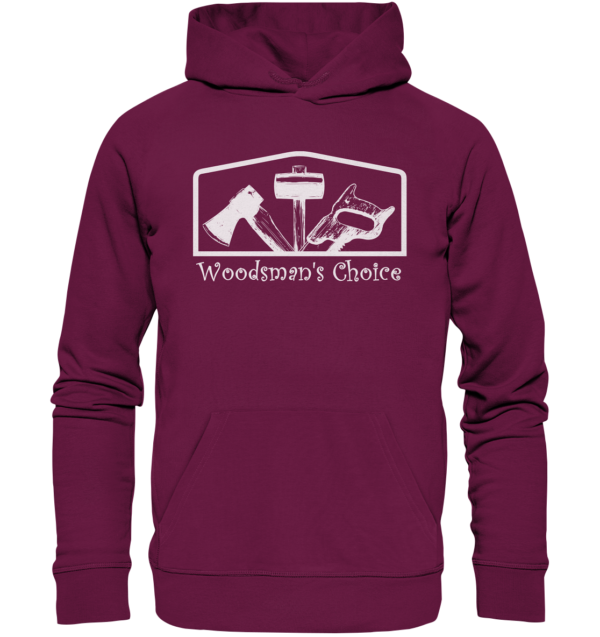 Woodsman's Choice 'Axt Hammer Säge' (helles Design) - Premium Unisex Hoodie